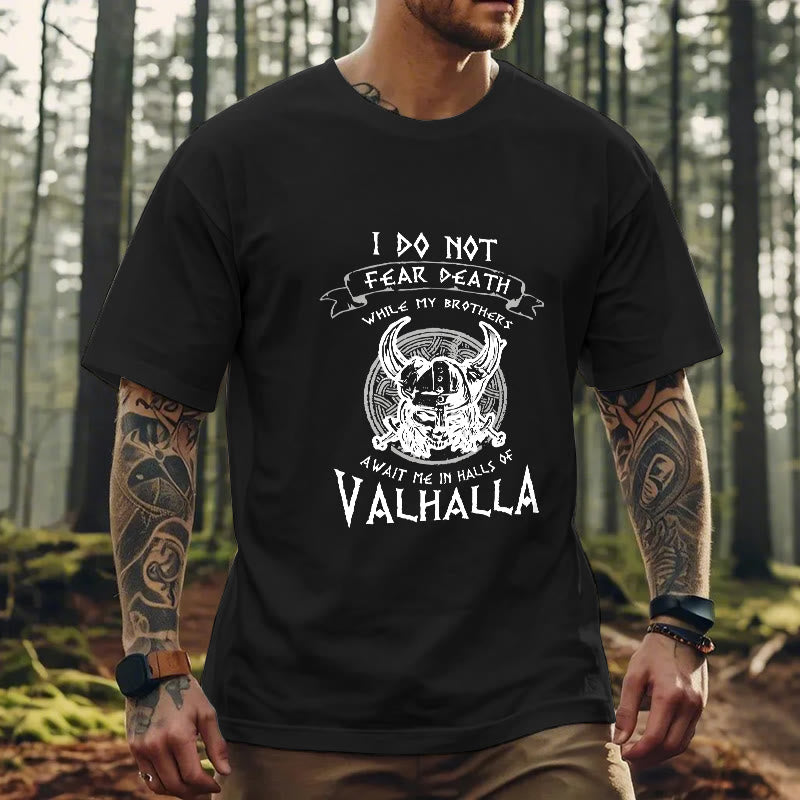 WorldNorse – Valhalla – T-Shirt mit Aufdruck „Fürchte den Tod nicht“