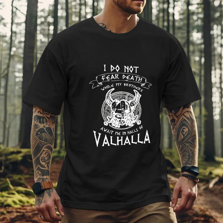 WorldNorse – Valhalla – T-Shirt mit Aufdruck „Fürchte den Tod nicht“