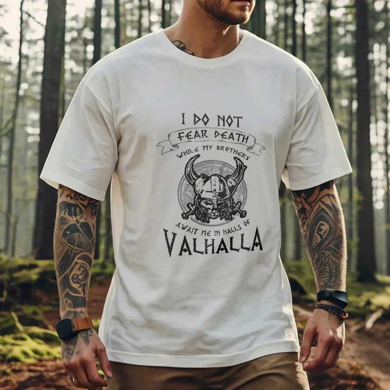 WorldNorse – Valhalla – T-Shirt mit Aufdruck „Fürchte den Tod nicht“