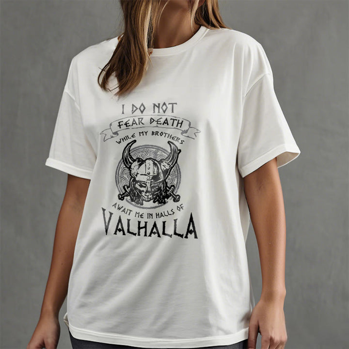 WorldNorse – Valhalla – T-Shirt mit Aufdruck „Fürchte den Tod nicht“