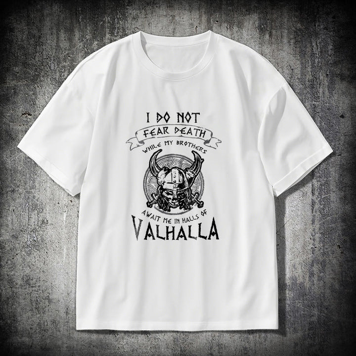 WorldNorse – Valhalla – T-Shirt mit Aufdruck „Fürchte den Tod nicht“