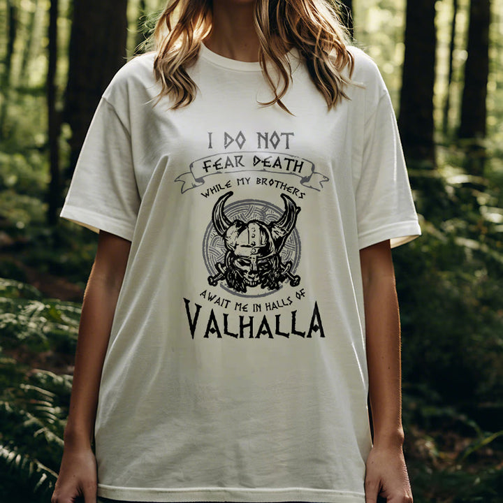 WorldNorse – Valhalla – T-Shirt mit Aufdruck „Fürchte den Tod nicht“
