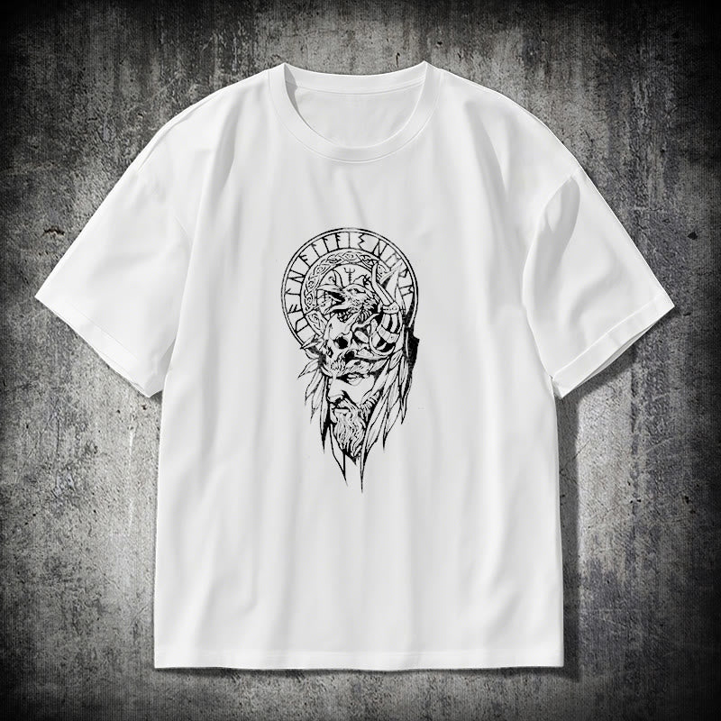WorldNorse Vegvisir Wolve Keltisches T-Shirt - Weiß - 2XL - image 9