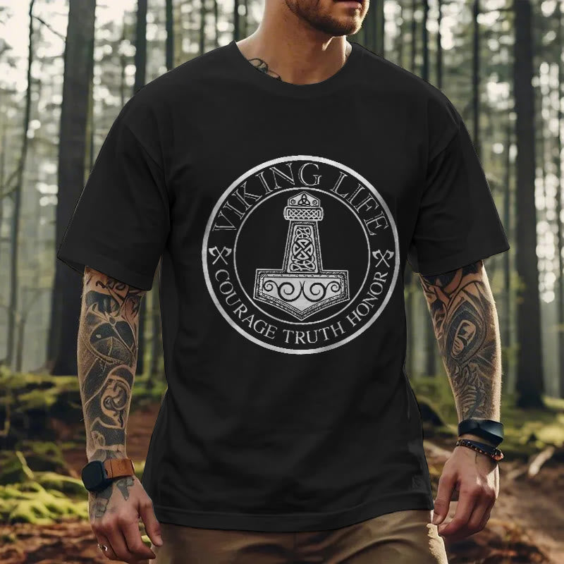 WorldNorse Viking Honor Thors Hammer T-Shirt - image 4