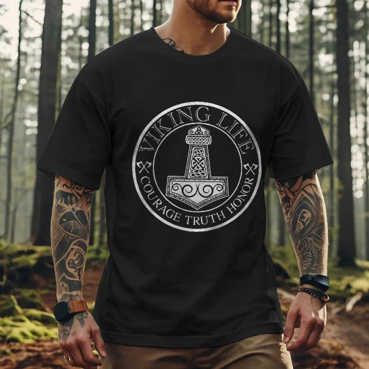 WorldNorse Viking Honor Thors Hammer T-Shirt - image 4