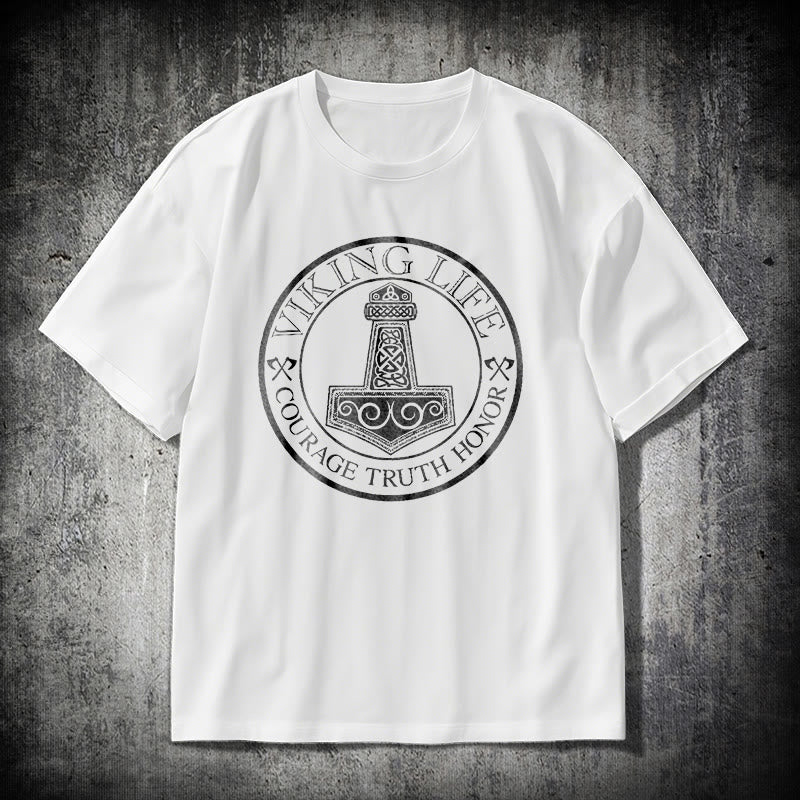 WorldNorse Viking Honor Thors Hammer T-Shirt - Weiß - 2XL - image 9