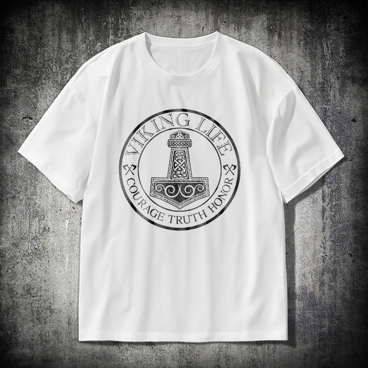 WorldNorse Viking Honor Thors Hammer T-Shirt - Weiß - 2XL - image 9