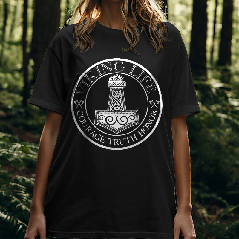 WorldNorse Viking Honor Thors Hammer T-Shirt - image 7