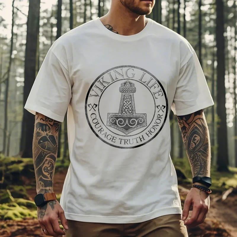 WorldNorse Viking Honor Thors Hammer T-Shirt - image 13