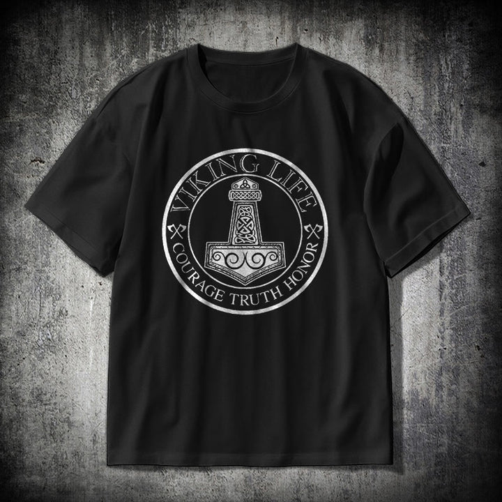 WorldNorse Viking Honor Thors Hammer T-Shirt - Schwarz - 2XL - image 0