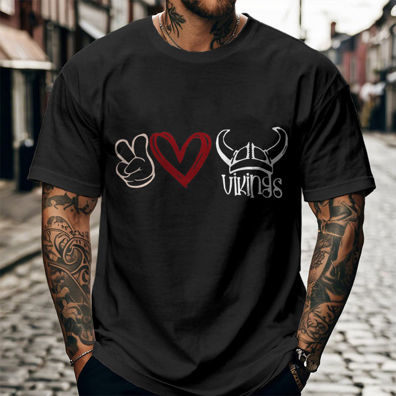WorldNorse T-Shirt mit nordischem Wikinger-Herz-Design von