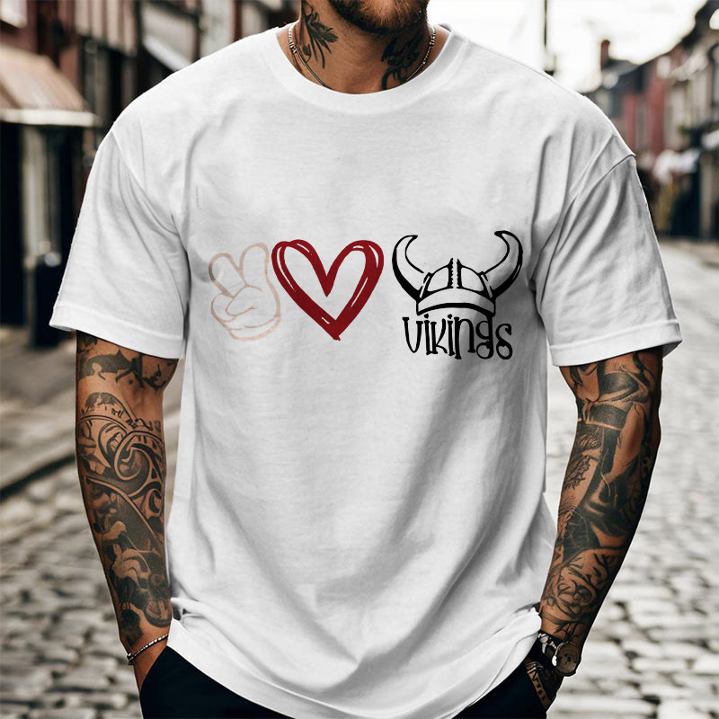 WorldNorse T-Shirt mit nordischem Wikinger-Herz-Design von