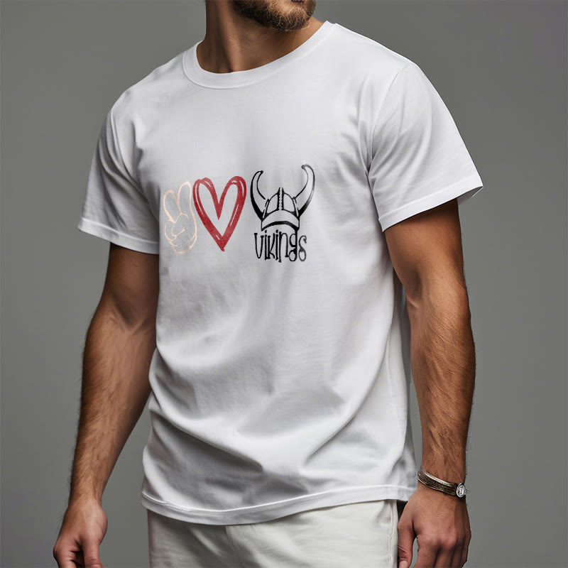 WorldNorse T-Shirt mit nordischem Wikinger-Herz-Design von