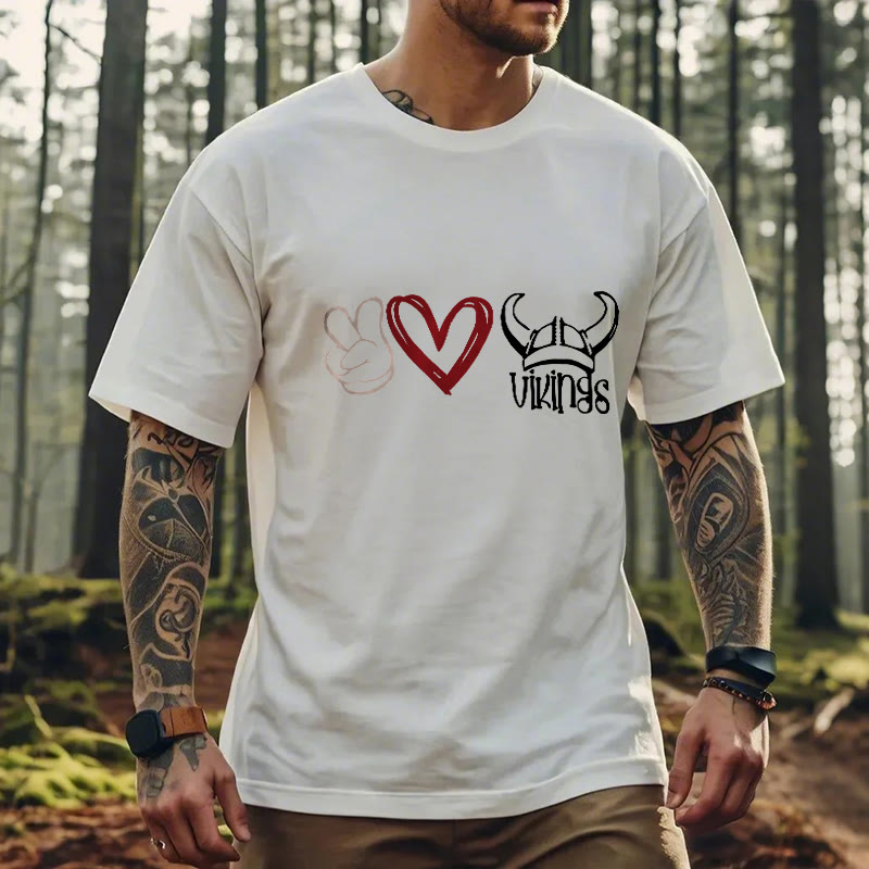 WorldNorse T-Shirt mit nordischem Wikinger-Herz-Design von