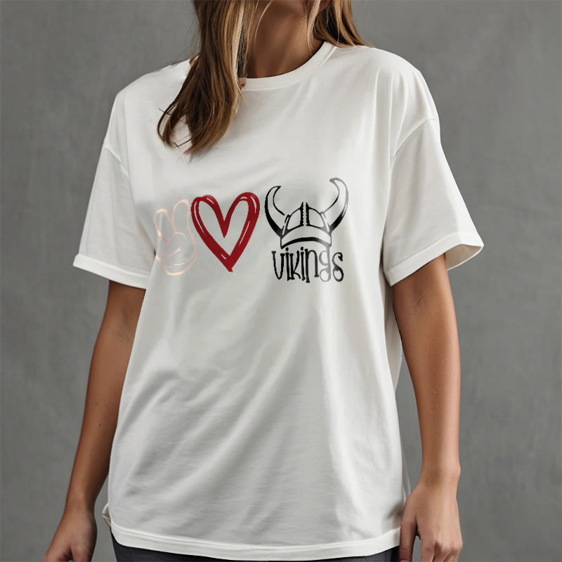 WorldNorse T-Shirt mit nordischem Wikinger-Herz-Design von