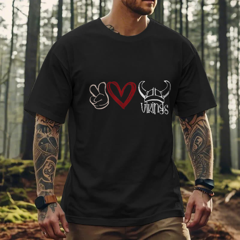 WorldNorse T-Shirt mit nordischem Wikinger-Herz-Design von