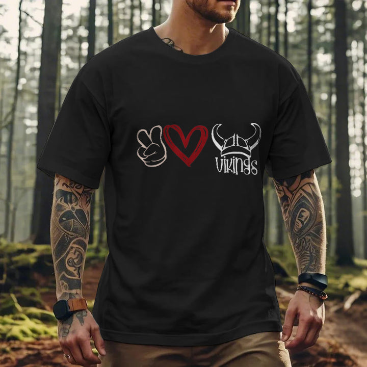 WorldNorse T-Shirt mit nordischem Wikinger-Herz-Design von