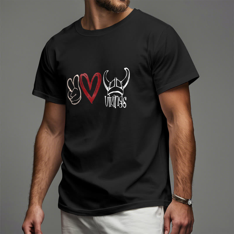 WorldNorse T-Shirt mit nordischem Wikinger-Herz-Design von