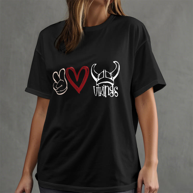 WorldNorse T-Shirt mit nordischem Wikinger-Herz-Design von