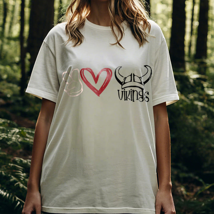 WorldNorse T-Shirt mit nordischem Wikinger-Herz-Design von