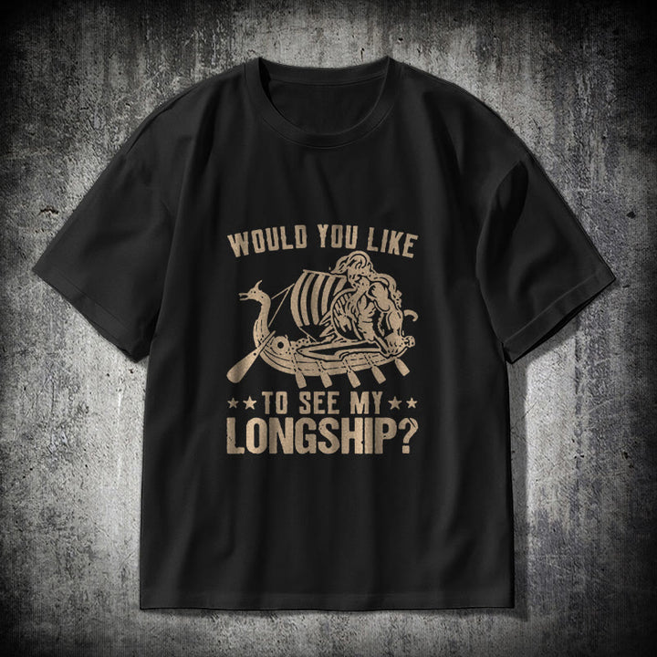 WorldNorse Mein Langschiff Wikinger Leben T-shirt - Schwarz - 2XL - image 0