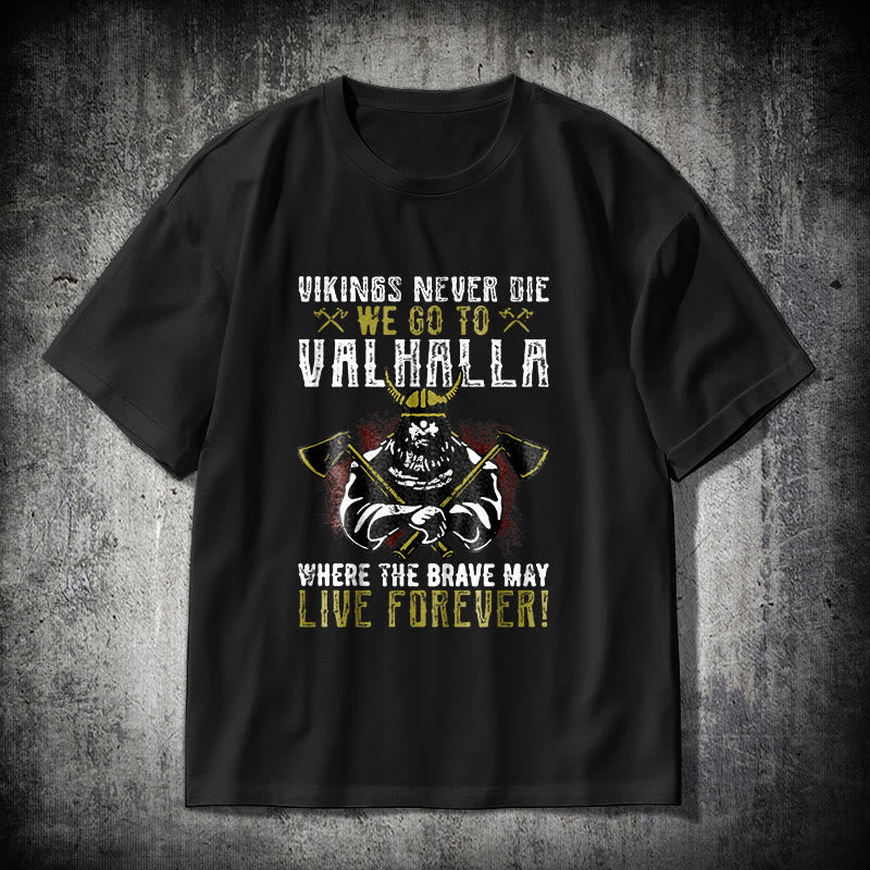 WorldNorse Never Die Valhalla T-Shirt - Schwarz - 2XL - image 0
