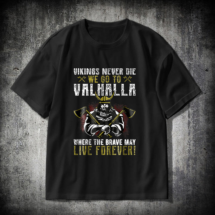 WorldNorse Never Die Valhalla T-Shirt - Schwarz - 2XL - image 0
