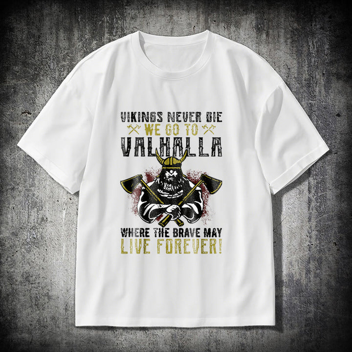 WorldNorse Never Die Valhalla T-Shirt - Weiß - 2XL - image 9