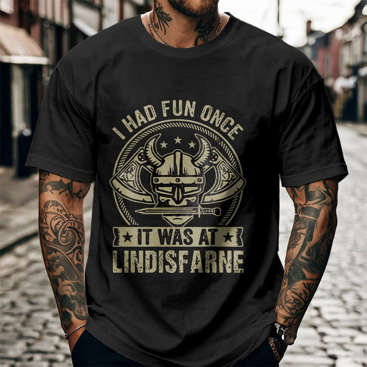 Lustiges T-Shirt mit nordischem Wikinger-Krieger-Motiv