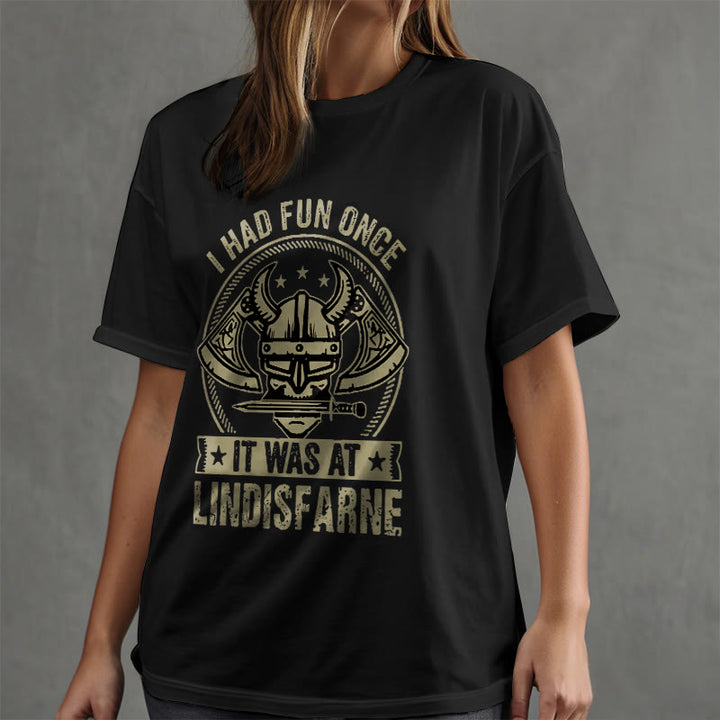 Lustiges T-Shirt mit nordischem Wikinger-Krieger-Motiv