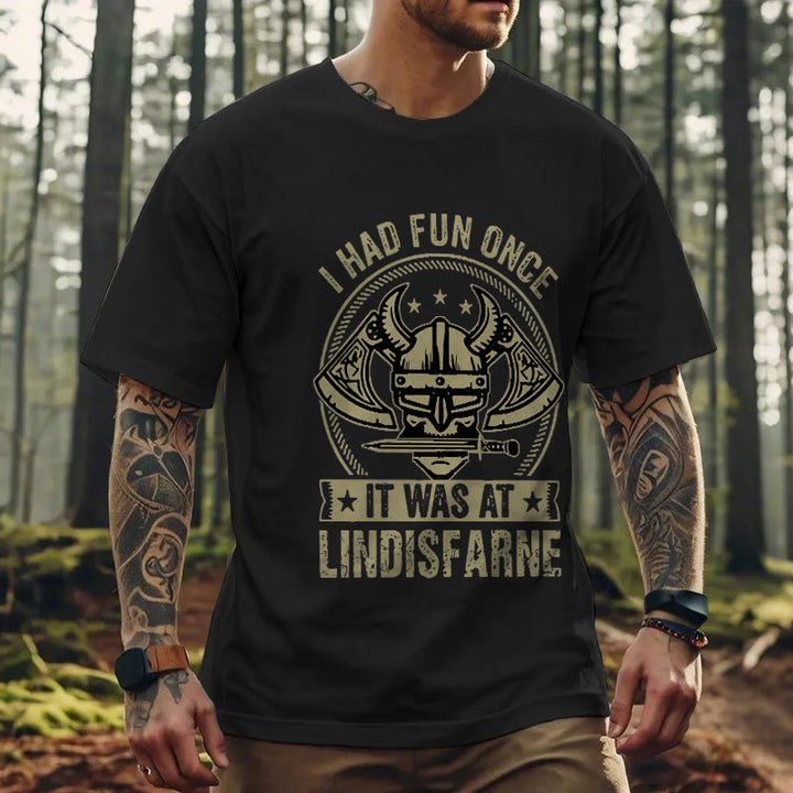 Lustiges T-Shirt mit nordischem Wikinger-Krieger-Motiv