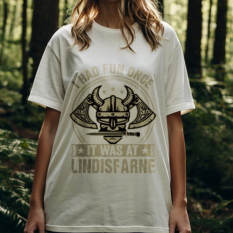 Lustiges T-Shirt mit nordischem Wikinger-Krieger-Motiv