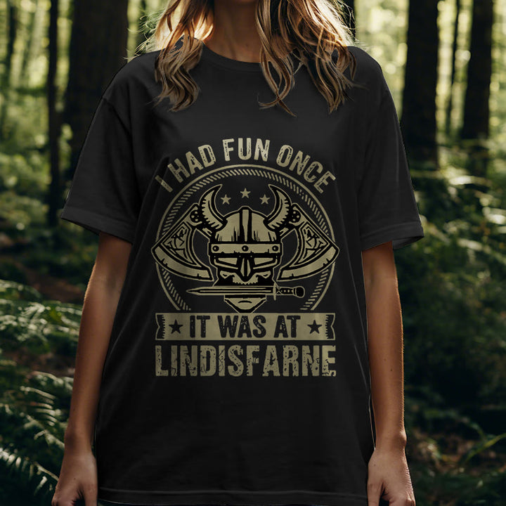 Lustiges T-Shirt mit nordischem Wikinger-Krieger-Motiv
