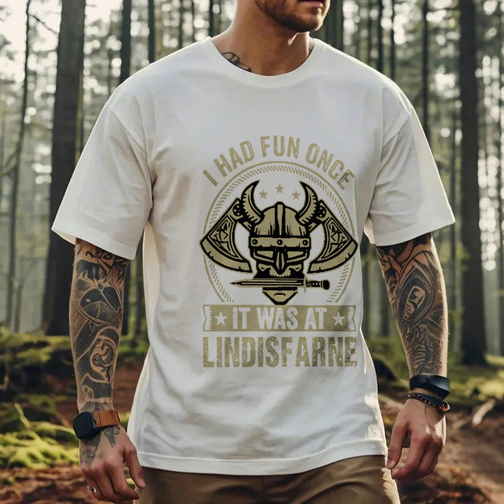 Lustiges T-Shirt mit nordischem Wikinger-Krieger-Motiv