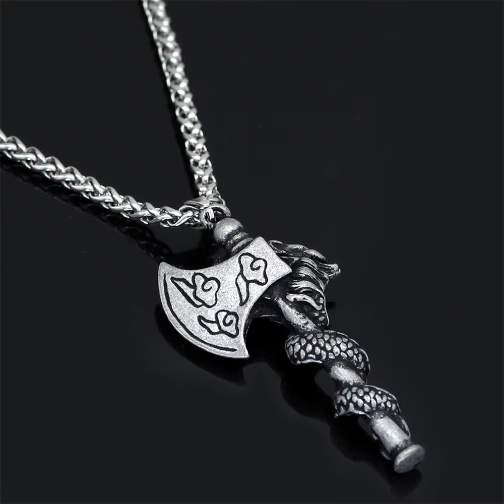 WorldNorse Nordischer Drache, Wikinger Axt, Spiral-Halskette