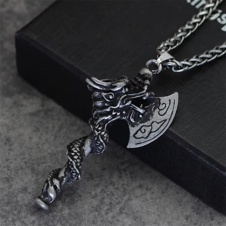 WorldNorse Nordischer Drache, Wikinger Axt, Spiral-Halskette