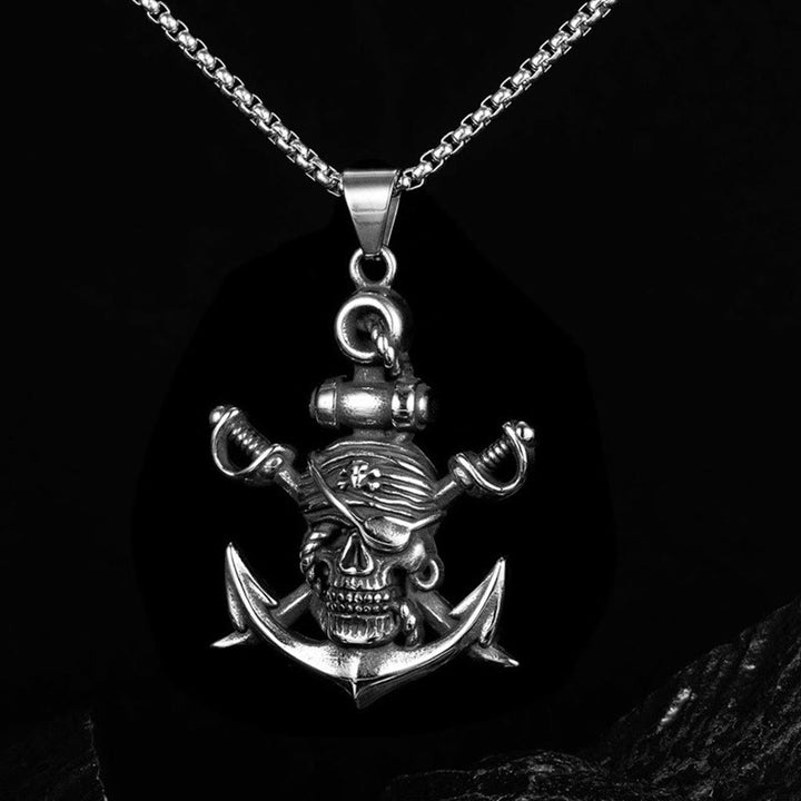 WorldNordische Piratenschädel-Anker-Halskette