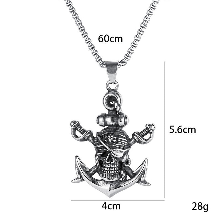 WorldNordische Piratenschädel-Anker-Halskette