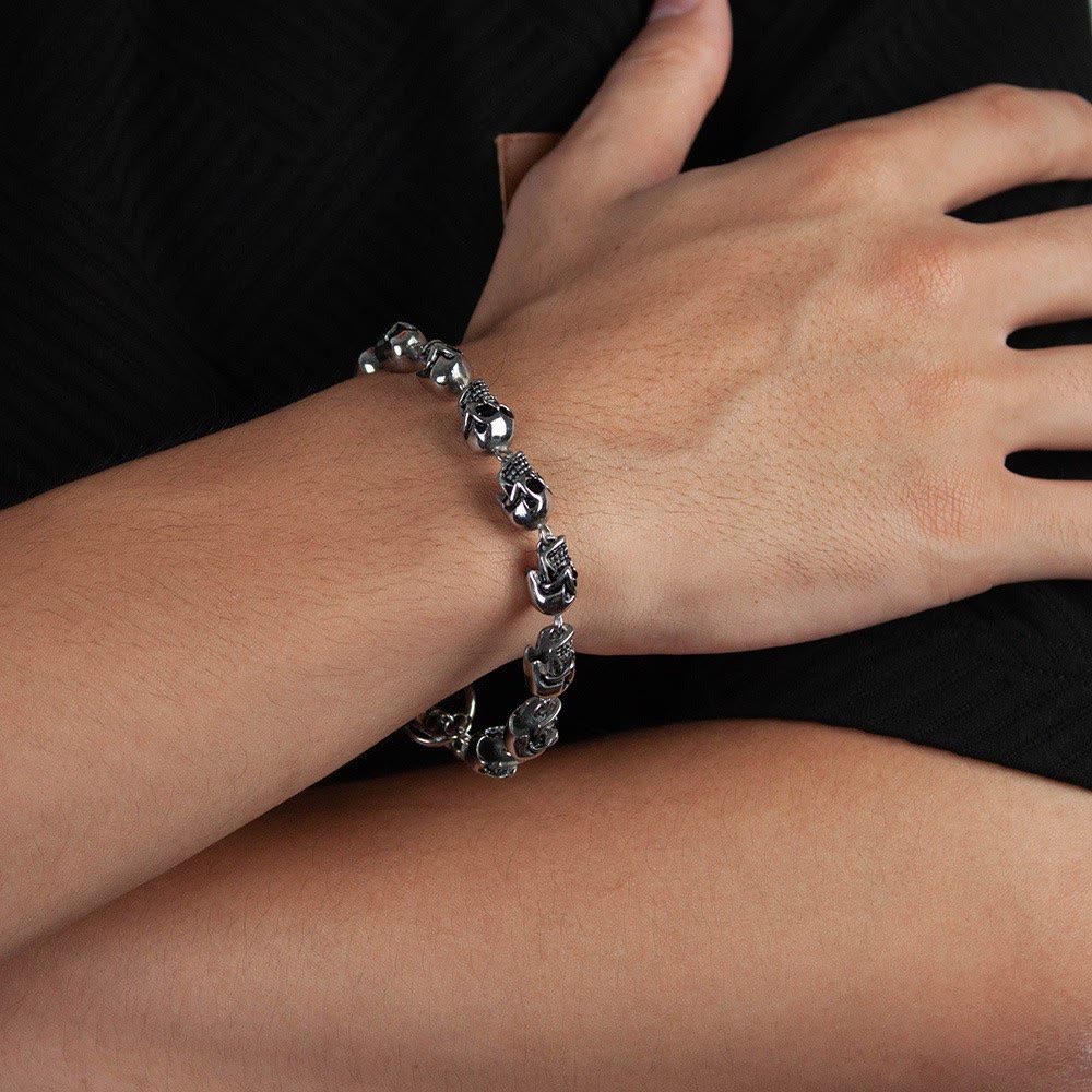 WorldNorse Dämonenschädel-Skelett-Armband