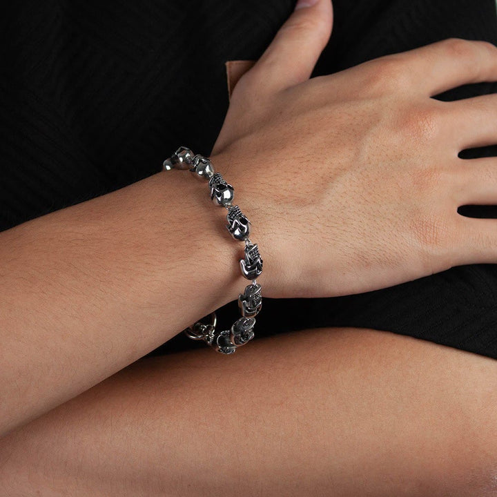 WorldNorse Dämonenschädel-Skelett-Armband