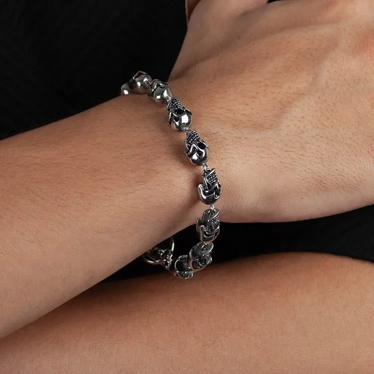 WorldNorse Dämonenschädel-Skelett-Armband