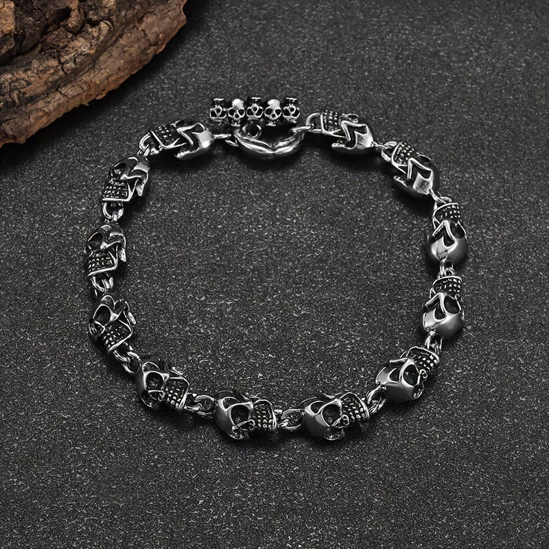 WorldNorse Dämonenschädel-Skelett-Armband