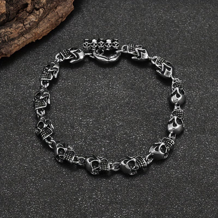 WorldNorse Dämonenschädel-Skelett-Armband