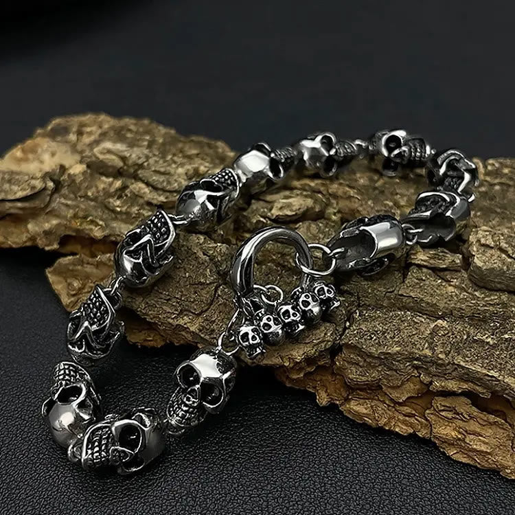 WorldNorse Dämonenschädel-Skelett-Armband