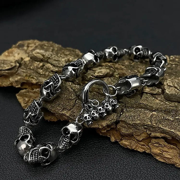WorldNorse Dämonenschädel-Skelett-Armband