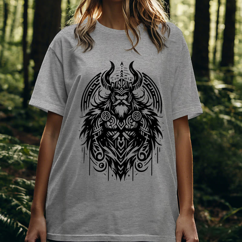 WorldNorse T-Shirt im Wikinger-Stil mit Odin-Krieger