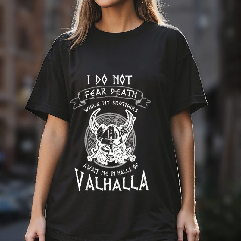WorldNorse – Valhalla – T-Shirt mit Aufdruck „Fürchte den Tod nicht“