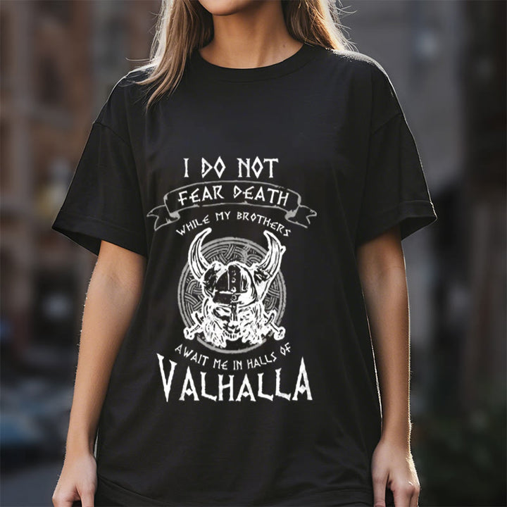 WorldNorse – Valhalla – T-Shirt mit Aufdruck „Fürchte den Tod nicht“