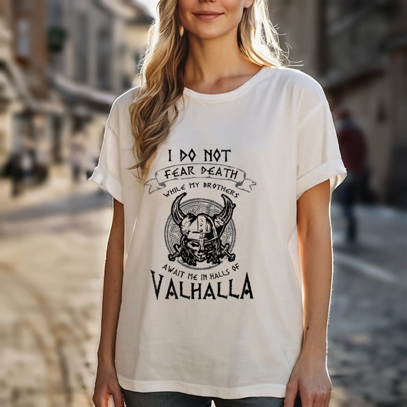 WorldNorse – Valhalla – T-Shirt mit Aufdruck „Fürchte den Tod nicht“