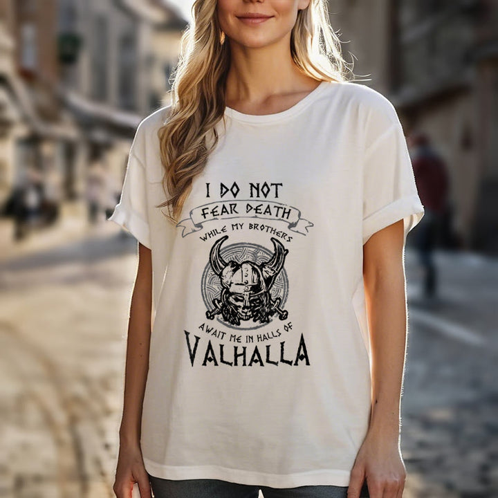 WorldNorse – Valhalla – T-Shirt mit Aufdruck „Fürchte den Tod nicht“